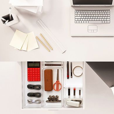 Sorbus 6-Drawer Clear Plastic Organizer Set for Pens, Pencils, Pushpins and More