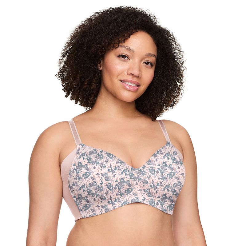 Warners No Side Effects® Underarm-Smoothing Wireless Bra RM3061A, Women's, Size: 36 C, Rosewater Watercolor