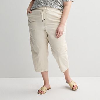 Plus Size Croft & Barrow® Utility Twill Pull On Capris