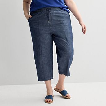 Plus Size Croft & Barrow® Utility Twill Pull On Capris