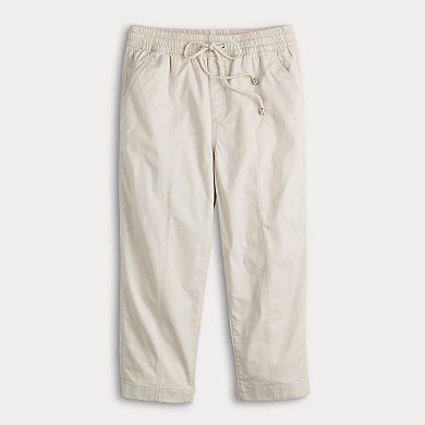 Petite Croft & Barrow® Utility Twill Pull-On Capris