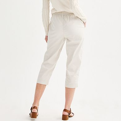 Petite Croft & Barrow® Utility Twill Pull-On Capris