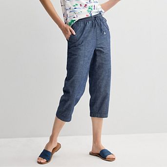 Petite Croft & Barrow® Utility Twill Pull-On Capris