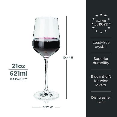 Reserve Inez Crystal Bordeaux Glasses Set of 4