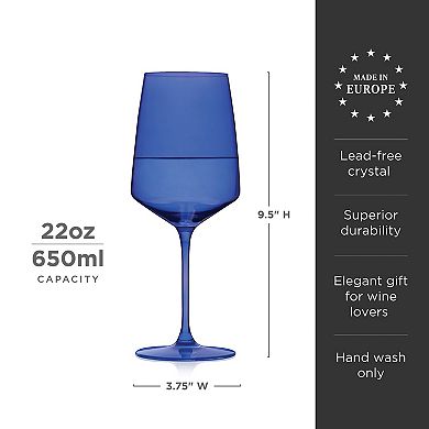 Reserve Nouveau Crystal Wine Glasses in Seaside Set of 4