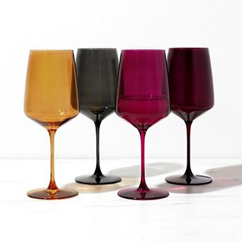 Reserve Nouveau Crystal Wine Glasses in Sunset Set of 4