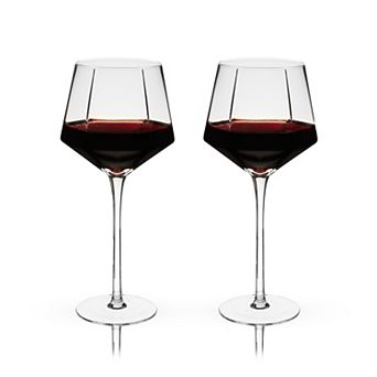 Seneca Diamond Crystal Wine Glasses Set of 2
