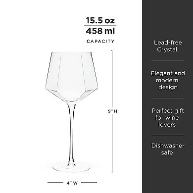 Seneca Diamond Crystal Wine Glasses Set of 2