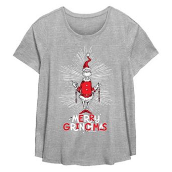 Plus Size Dr. Seuss Merry Grinchmas Flowy Graphic Tee