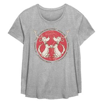 Plus Size Dr. Seuss Grinch Max The Reindeer Maybe Christmas Means Much More Flowy Graphic Tee