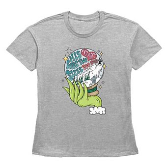 Women's Dr. Seuss Grinch His Heart Was Two Sizes Too Small Snow Globe Graphic Tee