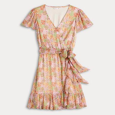Petite LC Lauren Conrad Flutter Sleeve Wrap Dress