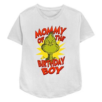 Women's Dr. Seuss Grinch Mommy Of The Birthday Boy Relaxed Fit Graphic Tee