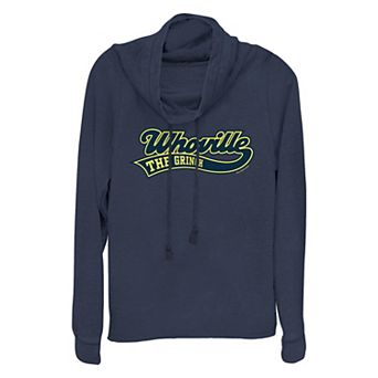 Women's Dr. Seuss The Grinch Whoville Cowlneck Graphic Lightweight Long Sleeve