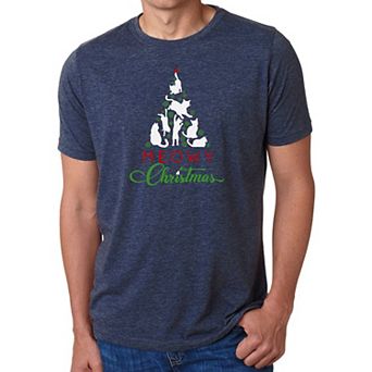 Meowy Christmas Tree - Men's Premium Blend Word Art T-shirt