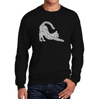Stretching Cat - Men's Word Art Crewneck Sweatshirt