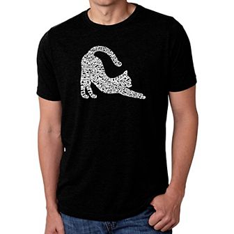 Stretching Cat - Men's Premium Blend Word Art T-shirt