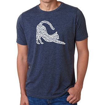 Stretching Cat - Men's Premium Blend Word Art T-shirt