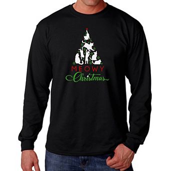 Meowy Christmas Tree - Men's Word Art Long Sleeve T-shirt