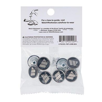 Welch Men's Metal Bachelor Buttons for Suspenders (8 Packs)