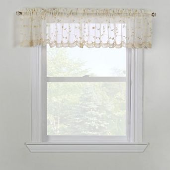 Commonwealth Grandeur Deep Scalloped Embroidery Pole Top Window Valance