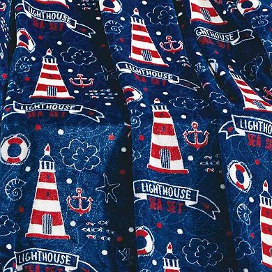 Lighthouse Plush Decorative Machine Washable Throw