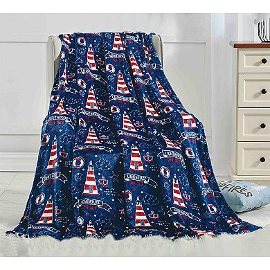 Lighthouse Plush Decorative Machine Washable Throw