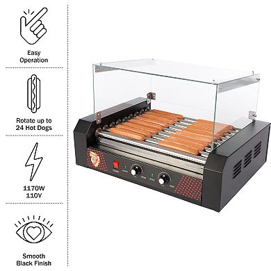 24 Hot Dog Roller Machine with Cover by Great Northern Popcorn