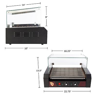 24 Hot Dog Roller Machine with Cover by Great Northern Popcorn