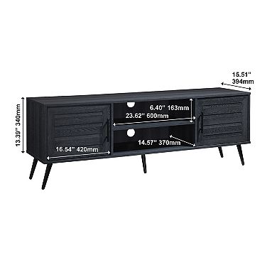 59 in. Wood TV Stand with 2 Storage Cabinets Fits TV's up to 65 in.