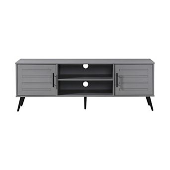 59 in Wood TV Stand with 2 Storage Cabinets Fits TV's up to 65 in
