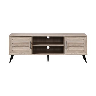 59 in Wood TV Stand with 2 Storage Cabinets Fits TV's up to 65 in