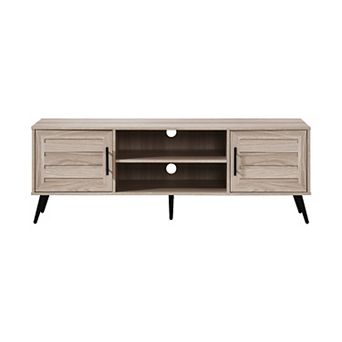 59 in Wood TV Stand with 2 Storage Cabinets Fits TV's up to 65 in