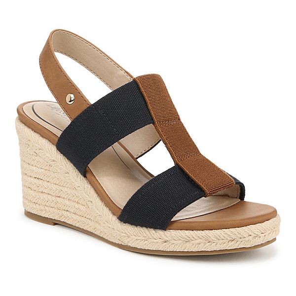 LifeStride Tallulah Women's Espadrille Wedge Sandals - Navy Faux Leather (10)