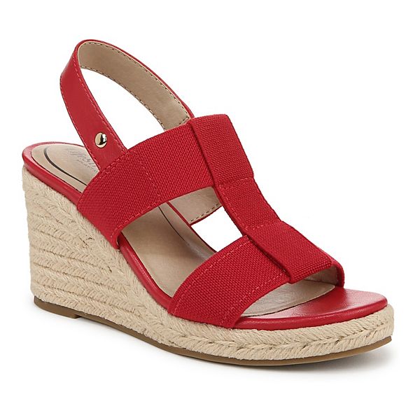 LifeStride Tallulah Women's Espadrille Wedge Sandals - Red Faux Leather (6)