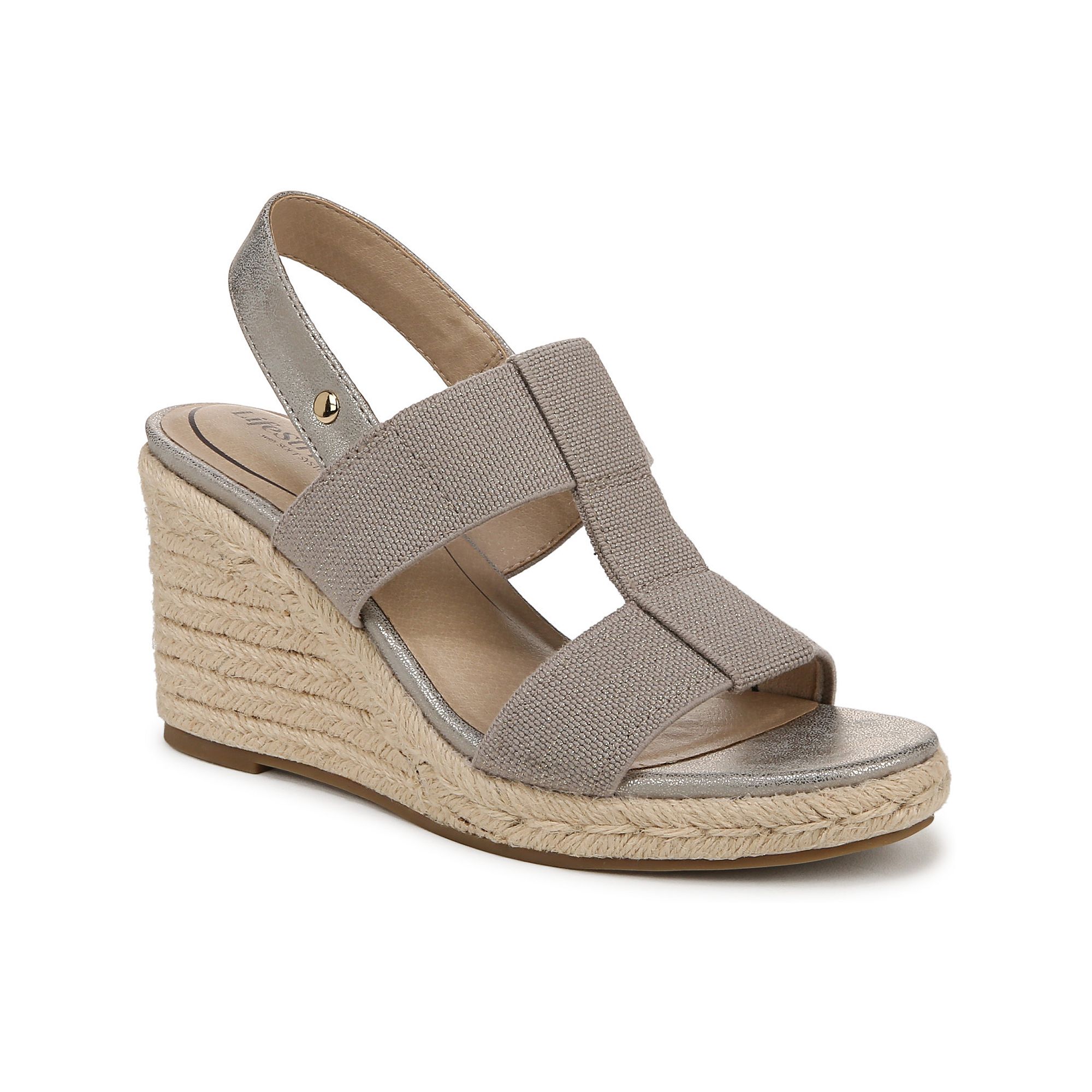 LifeStride Tallulah Womens Espadrille Wedge Sandals, Size: 6, Brown