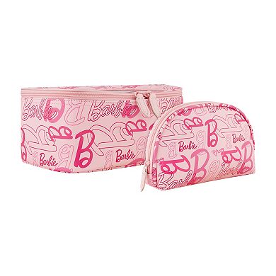 Mattel Barbie 2-piece Pink Travel Cosmetic Case Set