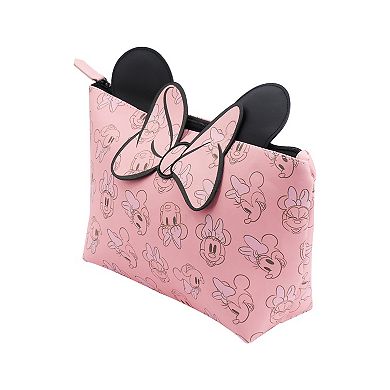 Disney's Minnie Mouse 3D Bow and Ears Trapezoid Cosmetic Bag