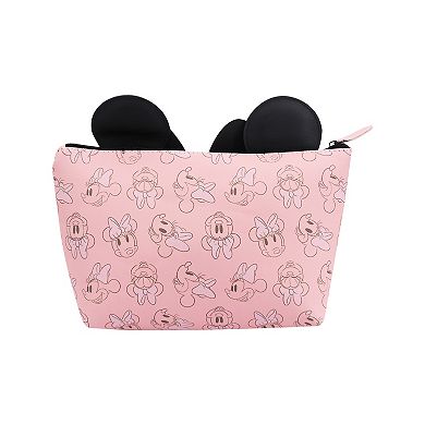 Disney's Minnie Mouse 3D Bow and Ears Trapezoid Cosmetic Bag
