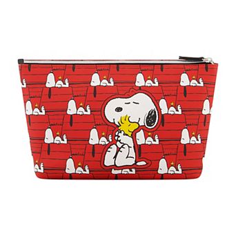 Peanuts Snoopy & Woodstock Red All over Print Trapezoid Cosmetic Case