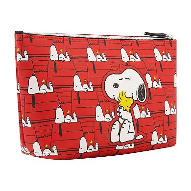 Peanuts Snoopy & Woodstock Red All over Print Trapezoid Cosmetic Case