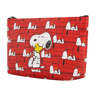 Peanuts Snoopy & Woodstock Red All over Print Trapezoid Cosmetic Case