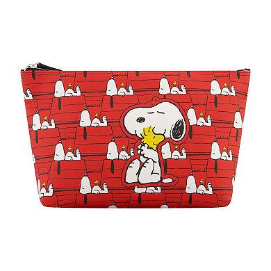 Peanuts Snoopy & Woodstock Red All over Print Trapezoid Cosmetic Case