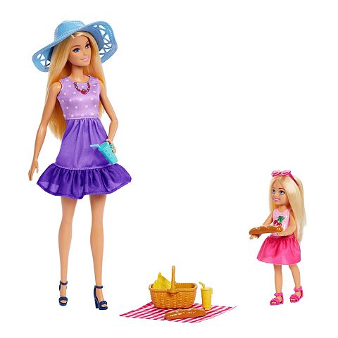 Детские куклы Barbie Family & Friends 2 Dolls 9 pc Picnic-Themed Playset