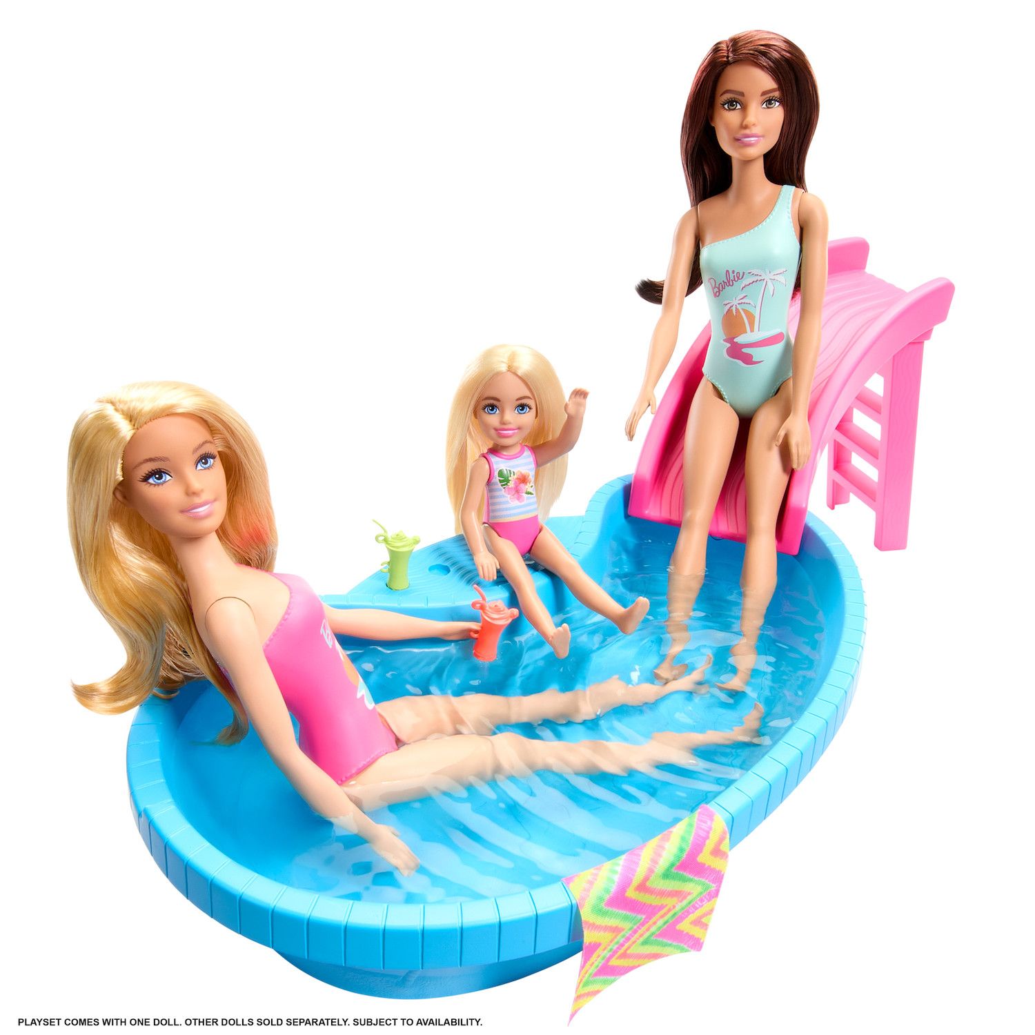 Детские куклы Barbie Doll Pool Playset & Accessories — фото 4