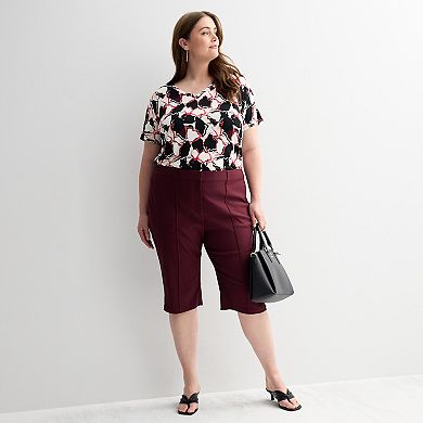 Plus Size Nine West Slide Slit Capri Pants