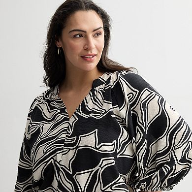 Plus Size Nine West Elbow Sleeve Popover