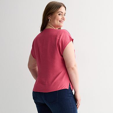 Plus Size Nine West V-Neck Wrap Top