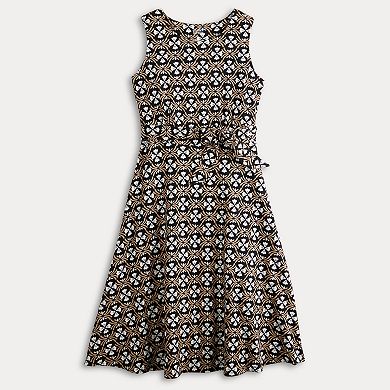 Petite Croft & Barrow® Belted Fit and Flare Dress