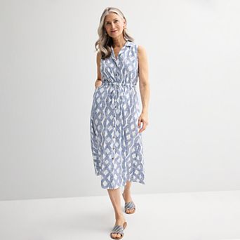 Women's Croft & Barrow® Button Through Shirtdress